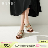 一字拖度假拖鞋 优雅鸢尾花扣勃肯鞋 女YVT22BT5 新款 真美诗夏季