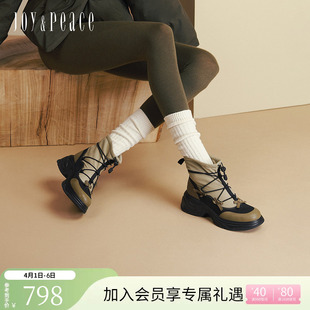 蝴蝶结甜酷工装 靴休闲户外靴马丁靴女Y1O14DD5 新款 真美诗冬季