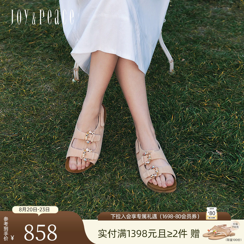 明星同款真美诗夹心软糖夏季新款气质拖鞋休闲厚底勃肯凉鞋女
