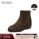 羊皮流苏西部靴6cm粗跟时装 真美诗2025冬季 新款 靴短靴女579L5DD5