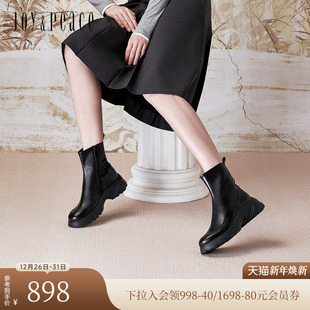 真美诗冬新款 牛皮运动风显瘦显腿直弹力瘦瘦靴短靴女YYM23DZ4