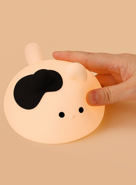 MUID团子猫伴眠灯充电卧室护眼婴儿喂奶可爱床头拍拍灯硅胶小夜灯