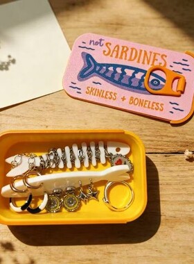 新品3D打印Sardine Tin Jewelry Box个性时尚项链耳环收纳盒