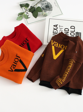 非常小鱼29229新款男中小童休闲时尚百搭柔软舒服保暖毛衣