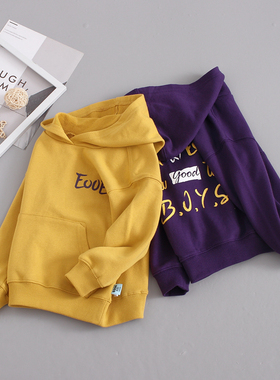 非常小鱼60504新款秋季男童纯棉针织纯棉时尚帽衫长袖上衣100-140