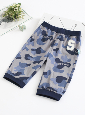 非常小鱼新款夏季81349男童针织纯棉弹力休闲中裤七分裤100-150