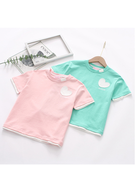 非常小鱼64288中大女童新款夏季针织透气吸汗T恤短袖上衣120-160