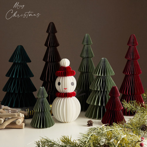 2025新款折纸圣诞雪人圣诞树摆件