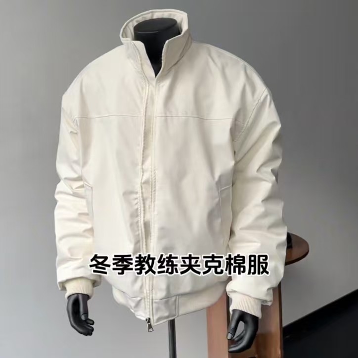 教练夹克加棉加厚外套男士2024秋冬立领防水冬季户外休闲男款保暖