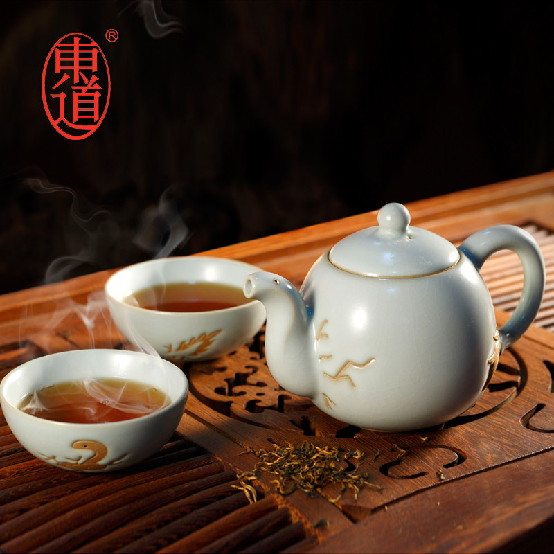 正品东道汝窑灵蛇一壶两杯组名人名家收藏版纪念版顺丰包邮