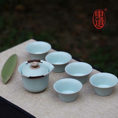 正品东道汝窑功夫茶具特价包邮