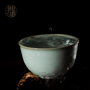 正品东道汝窑汝官窑茶杯圆意杯东道主人高档精品品茗杯礼盒装