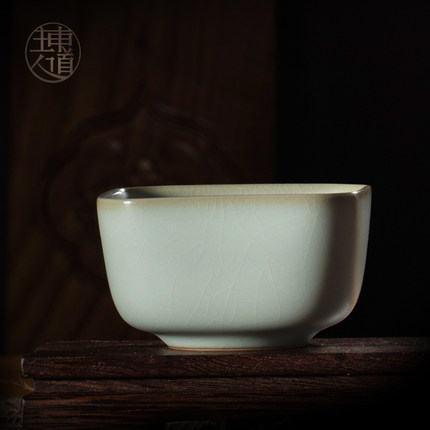 东道开片汝官窑功夫茶杯