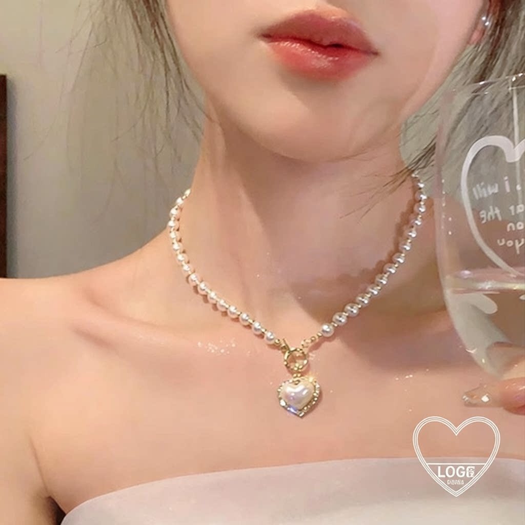 轻奢优雅珍珠水滴流苏水钻锁骨