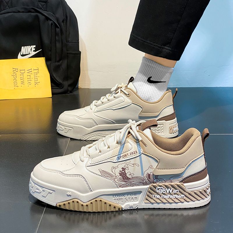 男鞋春秋2024新款小众厚底小白潮鞋夏季爆款莆田运动百搭休闲板鞋