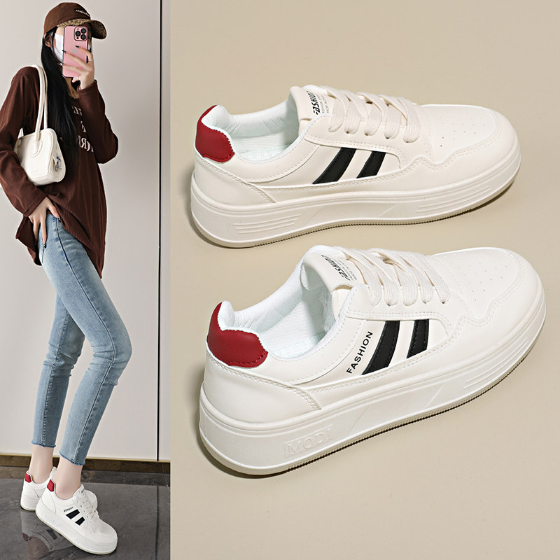 潮牌厚底小白鞋女爆款时尚百搭休闲运动板鞋2026春季新款平底女鞋,女鞋,马丁靴,淘宝优惠券,粉丝福利购,淘宝优惠卷