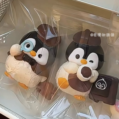 侦探企鹅子母包捏捏解压食品级硅胶奶油泥超软慢回弹礼物缝边玩具