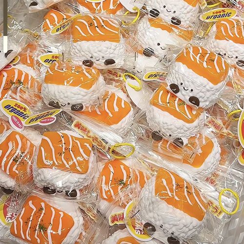 三文鱼jc饭团食物捏捏解压食品级硅泥感慢回弹胶学生平价送礼玩具