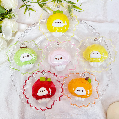 水果头套小熊捏捏解压慢回弹超软泥感食品级硅胶包挂减压神器玩具