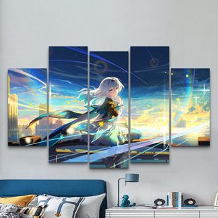 崩坏星穹铁道挂画流萤知更鸟黄泉周边海报装饰画电竞房间墙面壁画