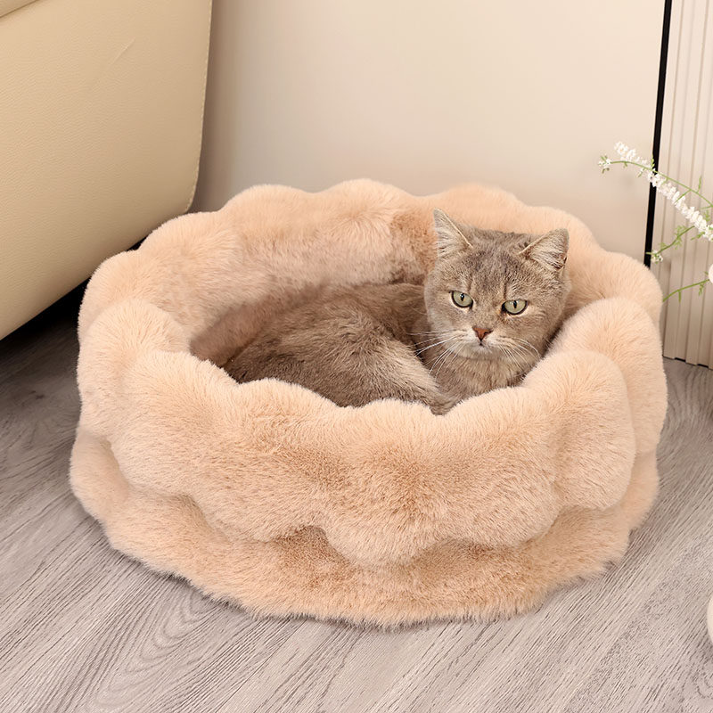 新款猫窝圆形泡泡绒狗窝保暖加厚