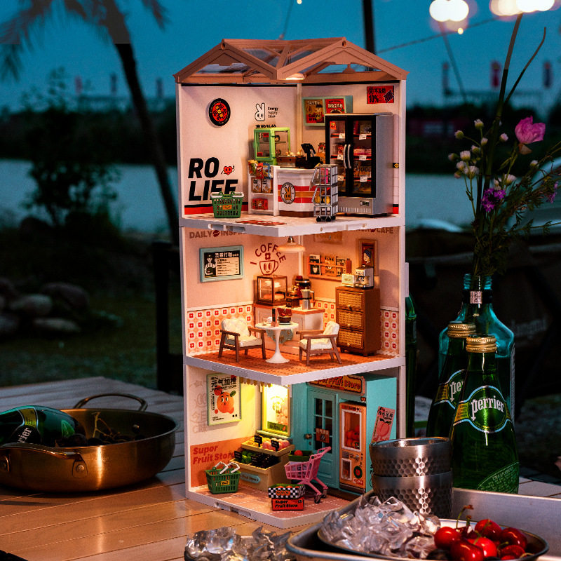 若态若来超级世界商店手工diy小屋拼装房子模型立体拼图积木玩具