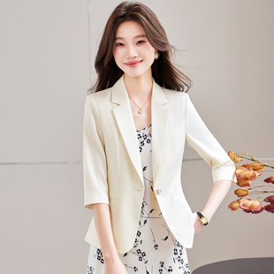 小西装外套女夏季新款小个子职业装OL气质正装通勤中袖西服上衣女