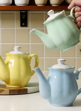 马卡龙色陶瓷调料壶醋壶家用辣椒油壶餐饮店酱油壶小清新茶壶水壶