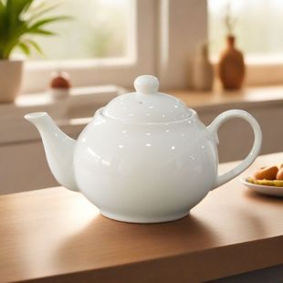 茶壶单个500ml大容量耐高温家用白瓷茶壶餐厅晾水壶泡茶壶饭店
