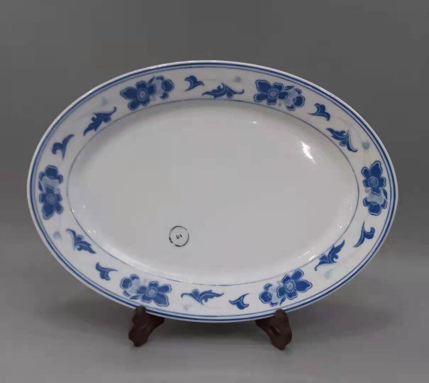 醴陵老瓷器群力瓷厂90年代兰海茶托