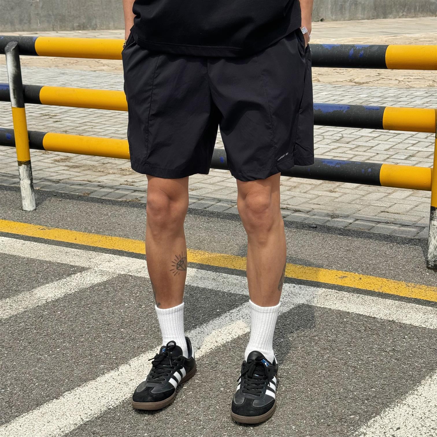 夏季冰丝速干美式短裤轻薄纯色