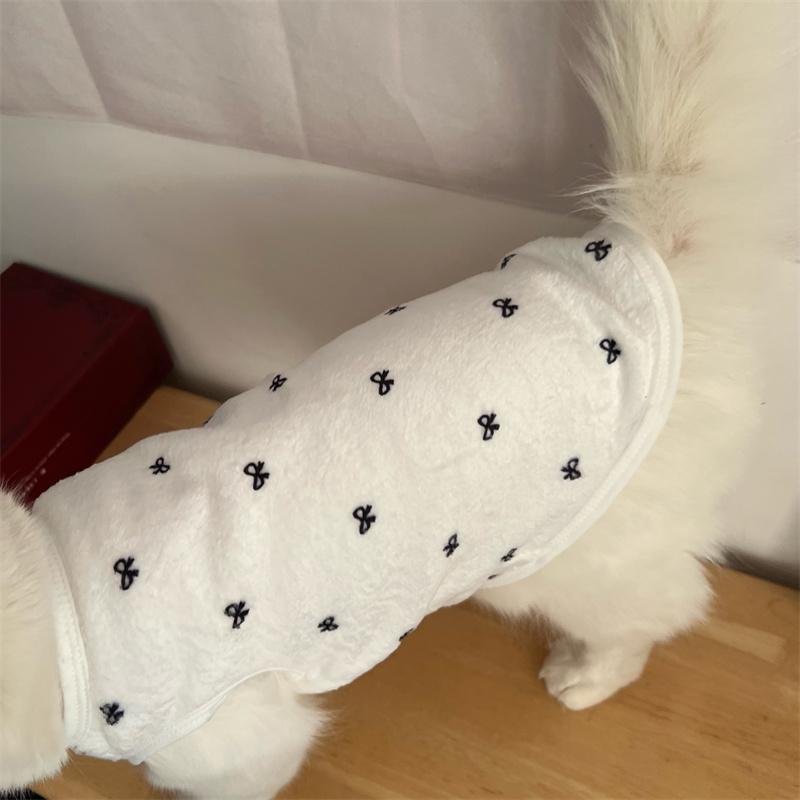 蝴蝶结宠物猫咪衣服冬季加厚法兰绒防脱防冻不掉毛可爱背心式新款