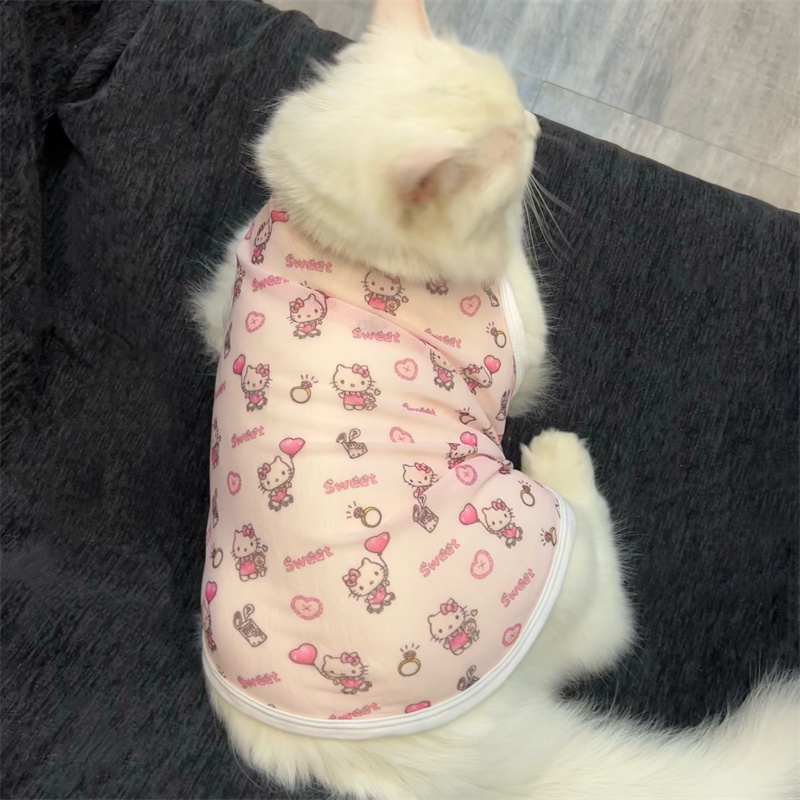 猫咪衣服春秋可爱卡通背心猫猫
