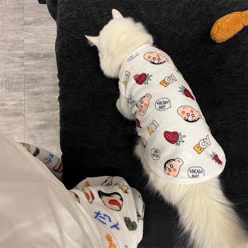 蜡笔小新宠物猫咪衣服加绒背心式