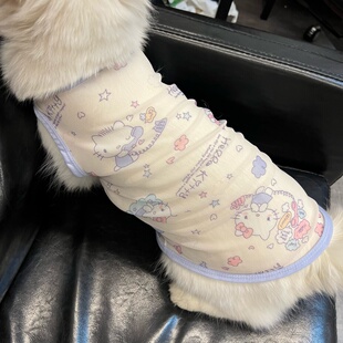 吊带背心式 无袖 防掉毛防尘网纱布 透气薄款 凯蒂猫宠物猫咪衣服夏季