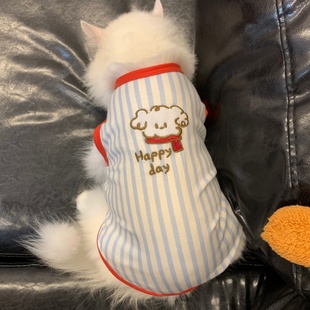 春秋季宠物猫咪衣服弹性透气无袖吊带背心式防脱不掉毛可爱空调房