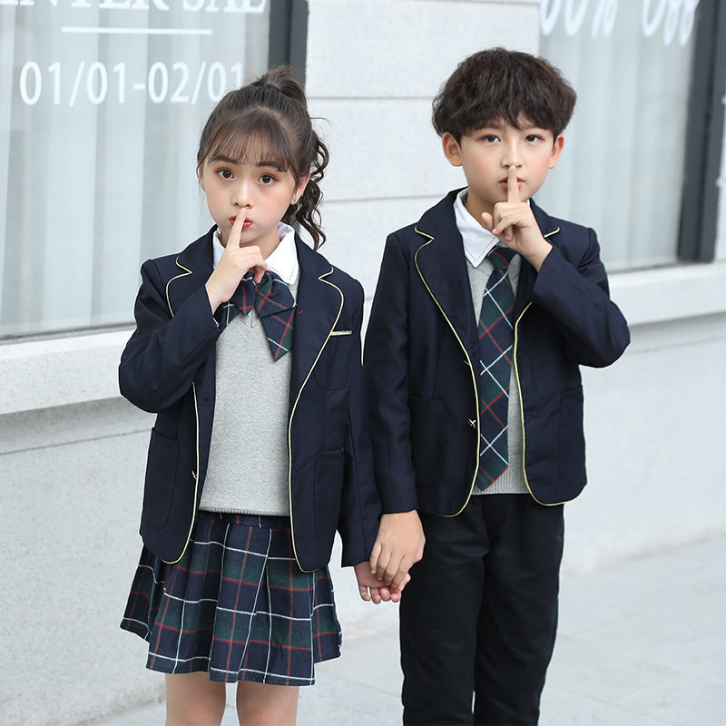 2026新款秋季幼儿园园服校服小学生儿童演出服西装背心四件套英伦