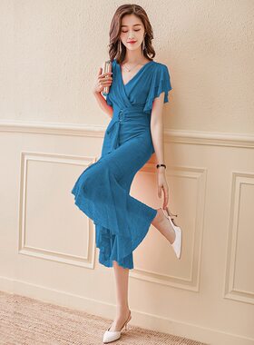 2026新款改良旗袍法式连衣裙女夏夏季高端气质收腰夏天长款裙子高