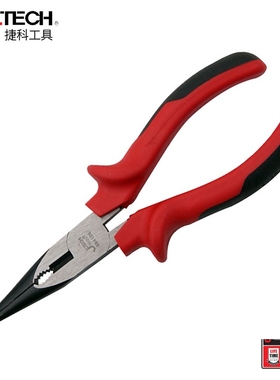 捷科工具双色柄尖嘴钳084106 084108