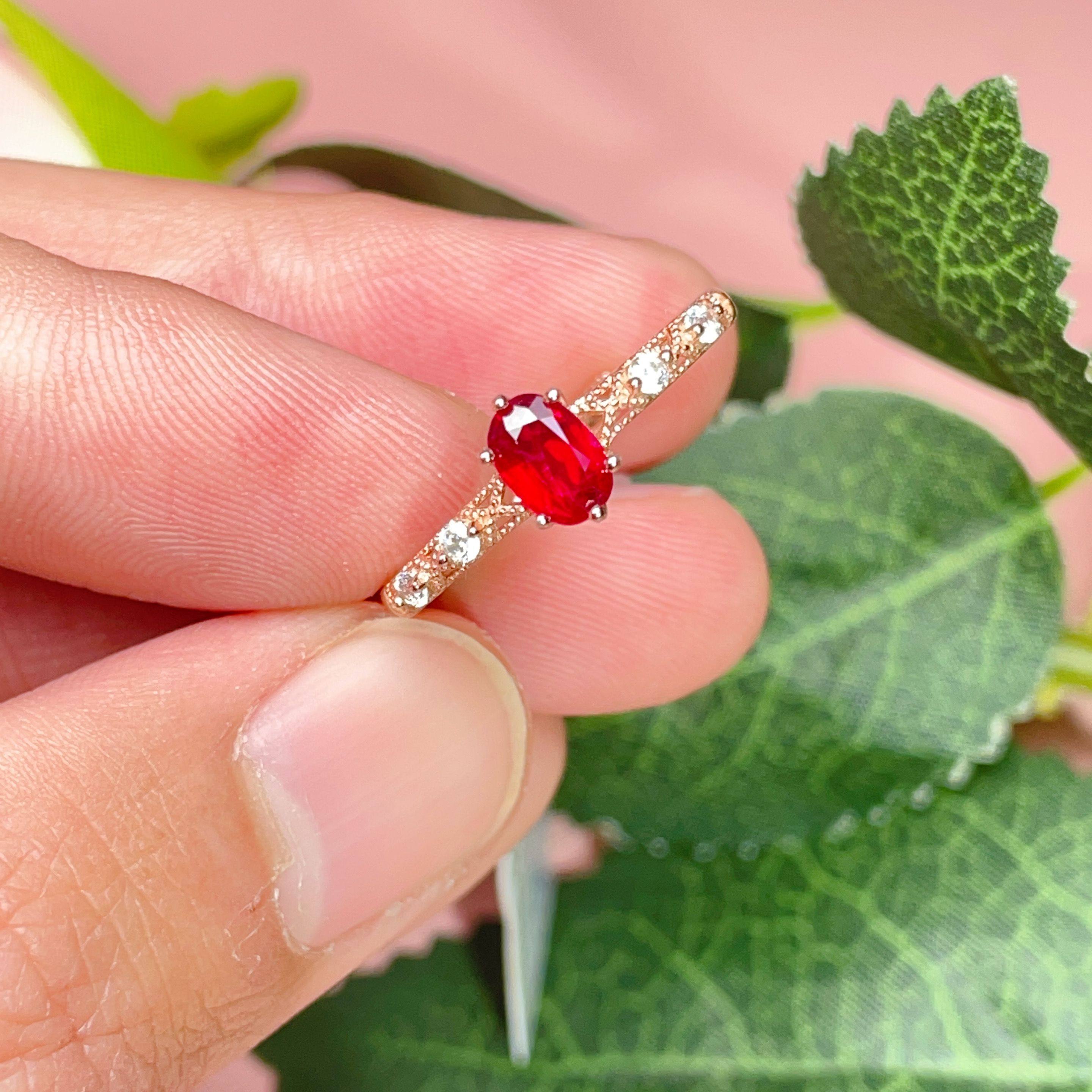 瑞耀珠宝 天然红宝戒指透全净女925银定制彩宝镶嵌轻奢生日送女友,珠宝/钻石/翡翠,手饰,淘宝优惠券,粉丝福利购,淘宝优惠卷