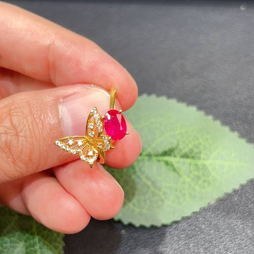 瑞耀珠缅甸红宝石戒指5*7S925银精致日常简约通勤设计可定k金镶嵌