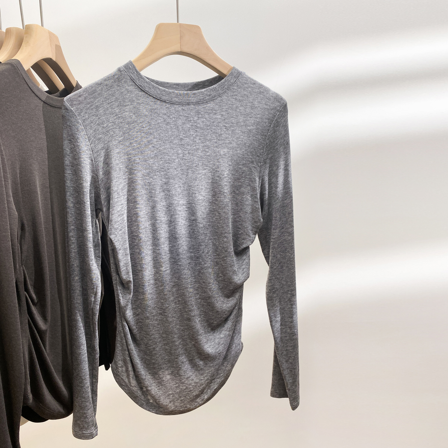 天丝羊毛面膜T恤女长袖内搭薄款