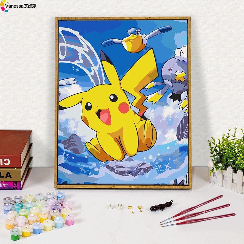 成品外框+狼嚎画笔+丙烯颜料+高