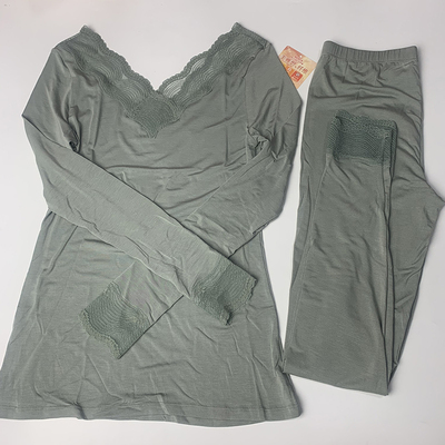 蕾丝轻薄修身发热纱保暖内衣