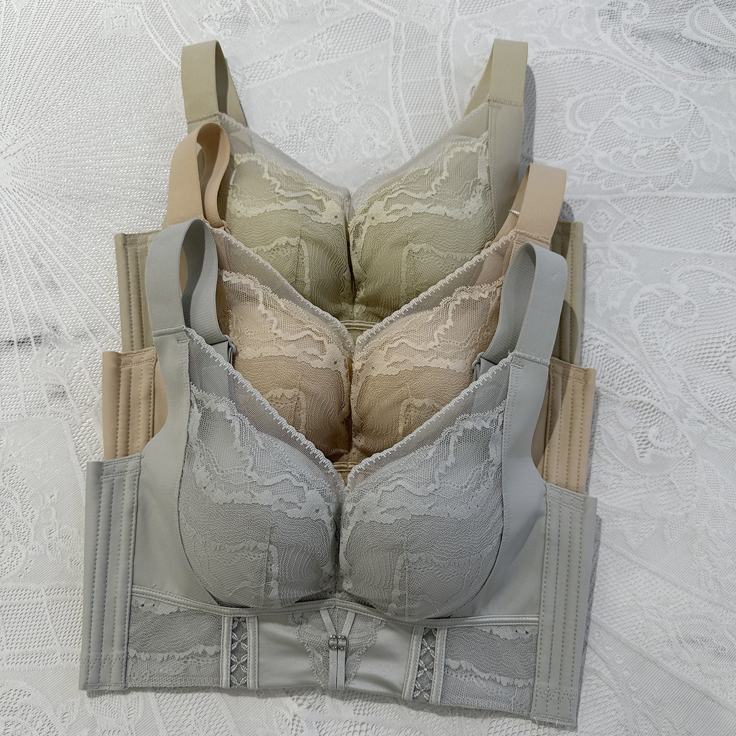 2026新款AB中厚棉杯文胸小胸立挺有型侧收副乳魔力塑形五排扣内衣