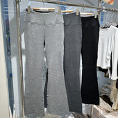 子 外穿休闲裤 秋冬含绵羊毛桑蚕丝双面抓绒长裤 保暖翘臀长腿喇叭裤