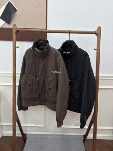 DriesVanNoten25FWVenice尼龙拉链夹棉DVN夹克飞行外套