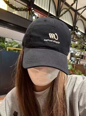 小众字母刺绣软顶显瘦减龄棒球帽子女休闲网红弯檐春夏遮阳鸭舌帽