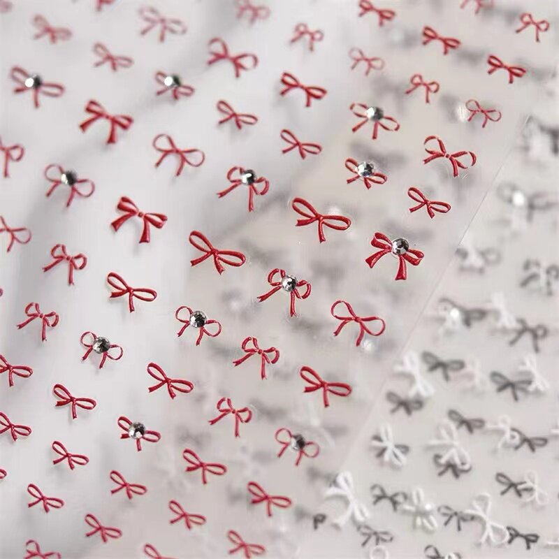 迷你蝴蝶结美甲贴纸晶钻烫金百搭小蝴蝶结背胶网红新款指甲贴装饰