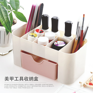 美甲师店用工具箱收纳盒箱子专用饰品桌面盒子棉片甲油胶多层笔筒